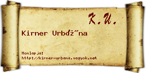 Kirner Urbána névjegykártya